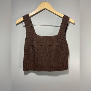 Kendall+Kylie- brown cropped sweater